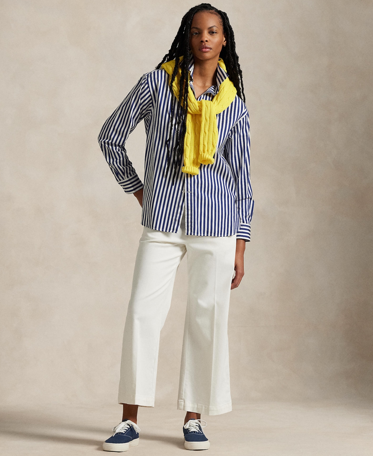 Polo Ralph Lauren Women's Chino Wide-leg Pants In Warm White