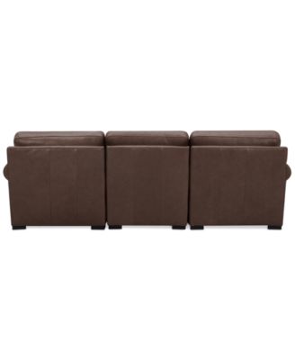 Radley Roll Arm 104" 3-Pc. Leather Sectional
