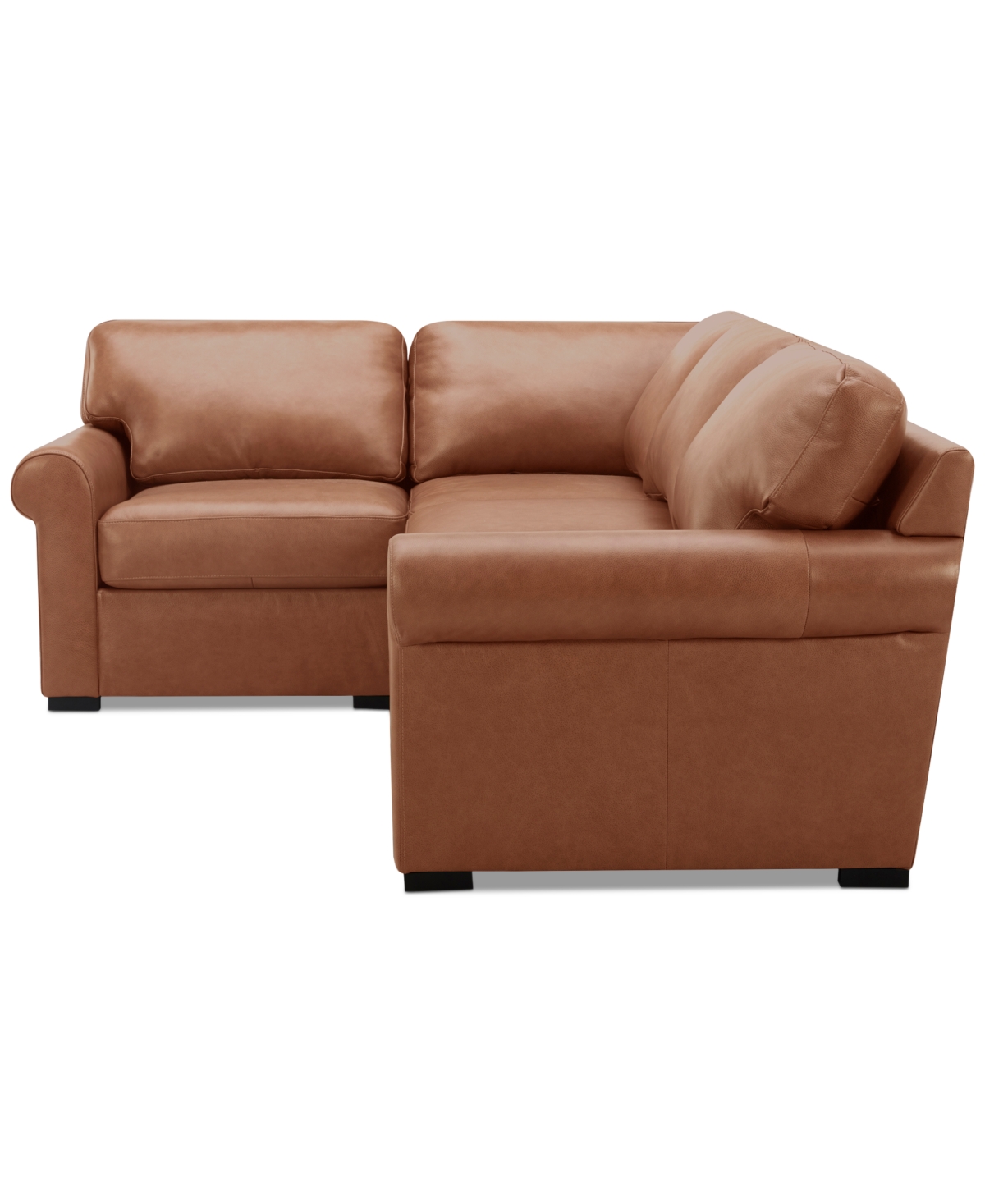 Macy's Radley Roll Arm 104" 4-pc. Leather Square Corner L Sectional, Exclusively At