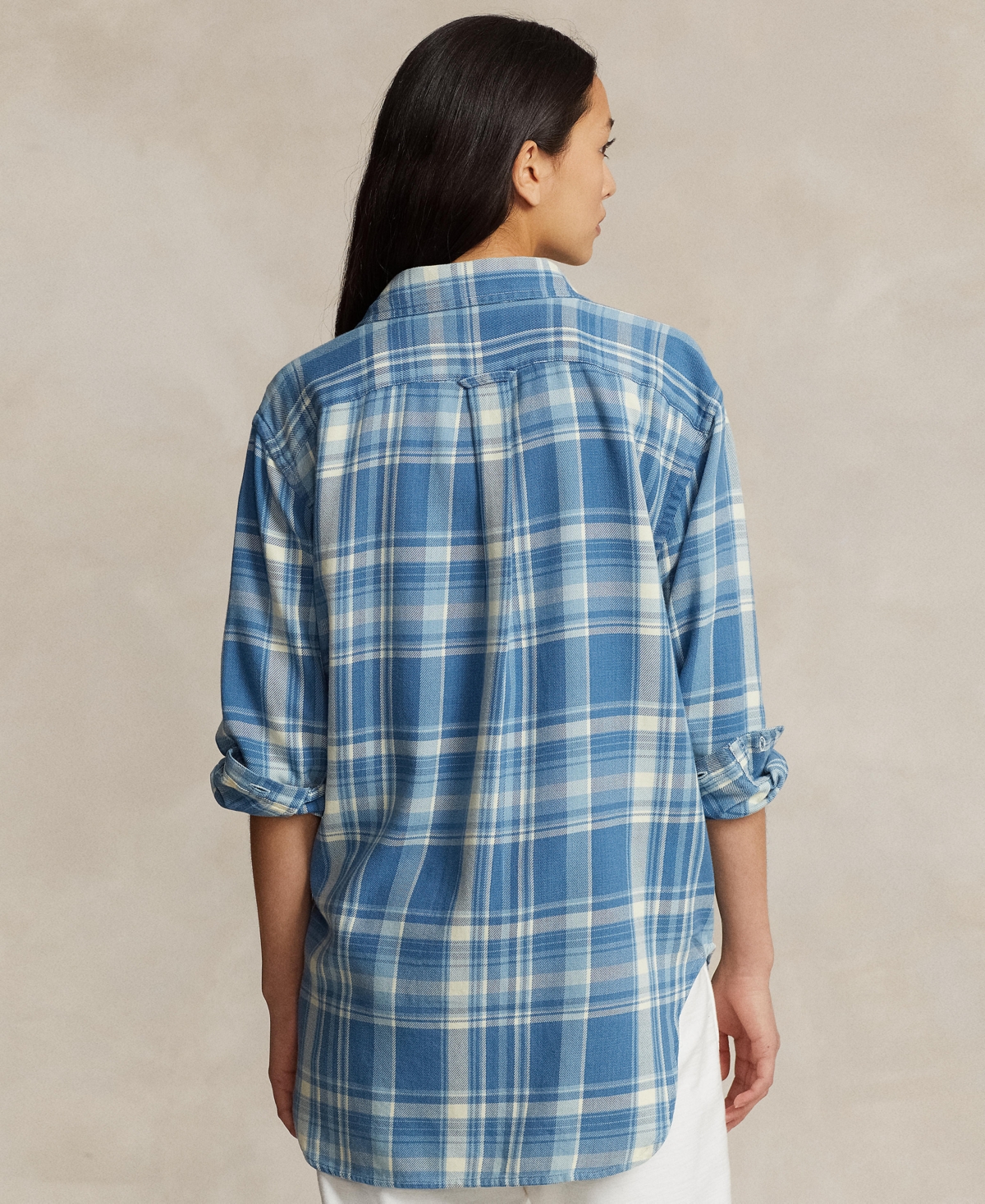 POLO RALPH LAUREN WOMEN'S PLAID COTTON TWILL WORKSHIRT 