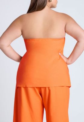 Women's Linen Blend Column Tube Top