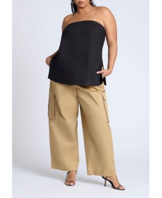 Women's Linen Blend Column Tube Top