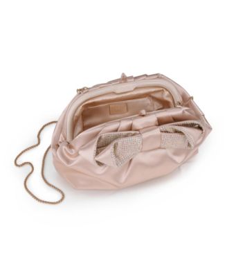 Woman's Posey Satin Bow Pouch Clutch