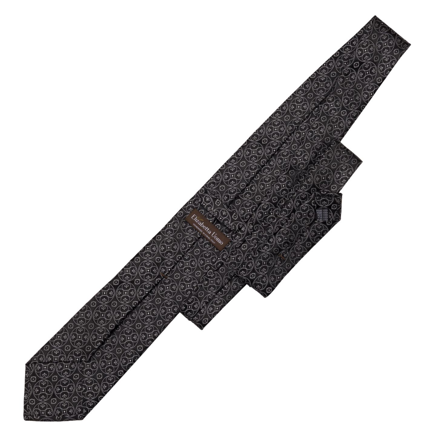 Галстуки Elizabetta Big & Tall Palladio Silk Jacquard Tie, цвет: Чёрный — фото 6