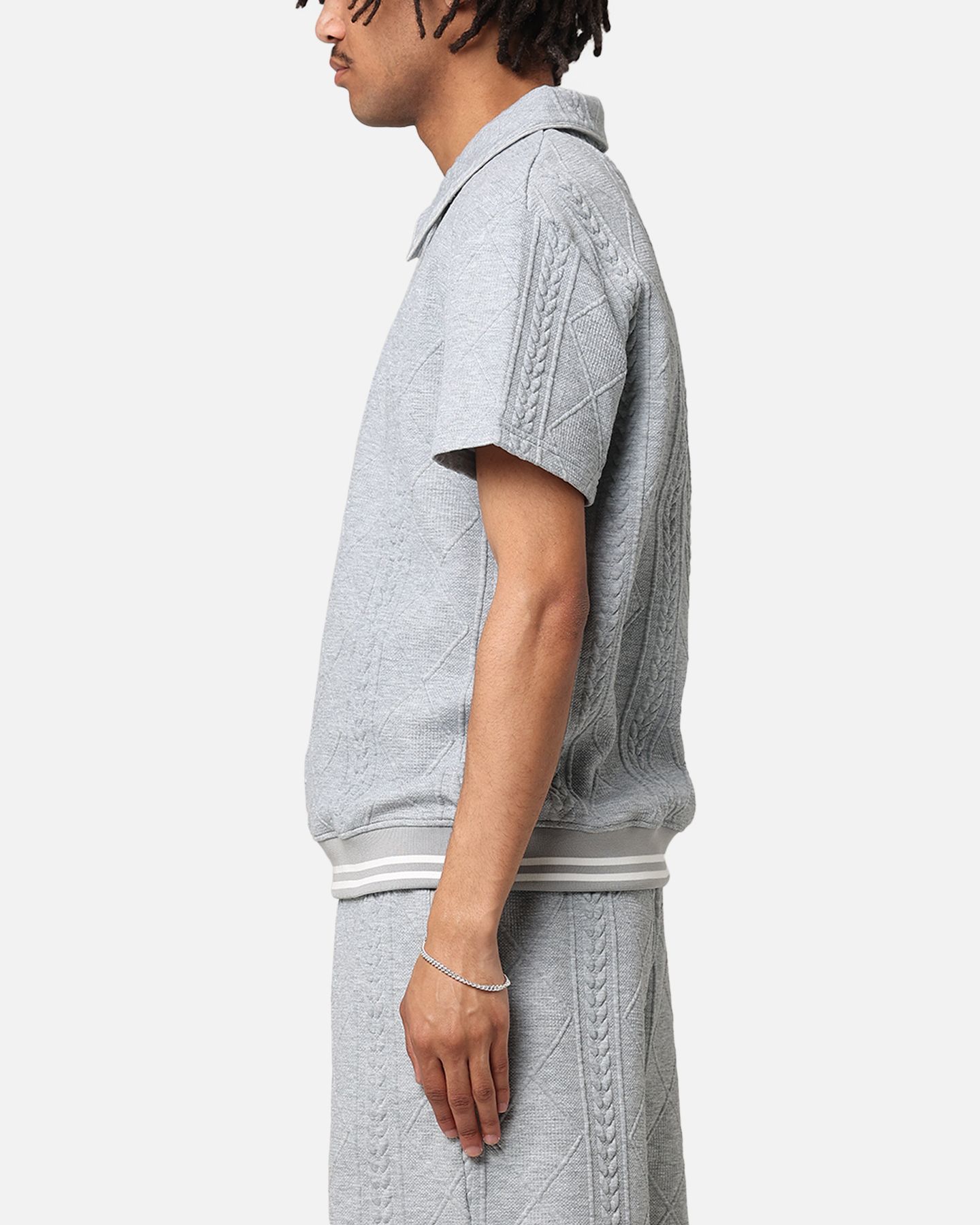 Мужская рубашка XXIII Danny Knit Polo Shirt- Grey, M, цвет: Серый — фото 4