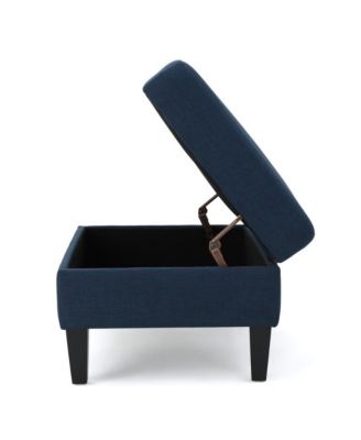 1 PC Upholstered Tufted Storage Ottoman with Waffle Stitching,  Footrest with Hidden Storage