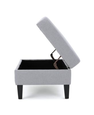 1 PC Upholstered Tufted Storage Ottoman with Waffle Stitching,  Footrest with Hidden Storage