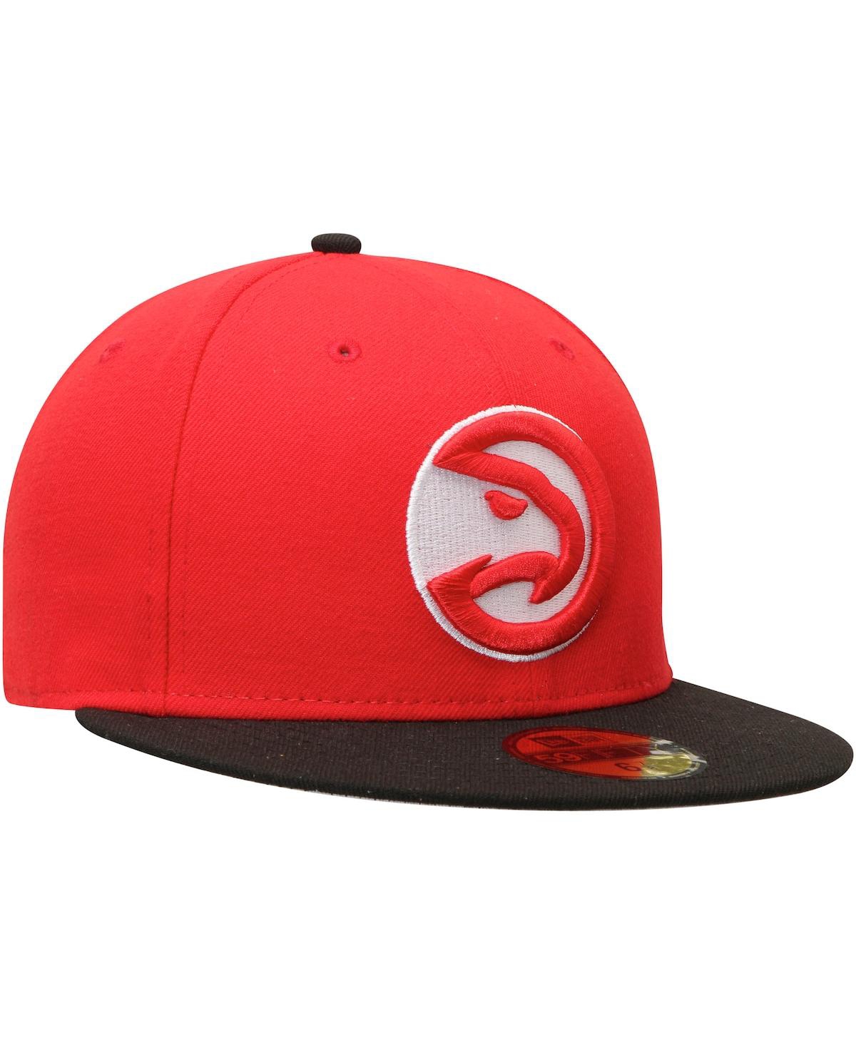 NEW ERA MEN'S RED/BLACK ATLANTA HAWKS TEAM COLOR 2TONE 59FIFTY FITTED HAT 