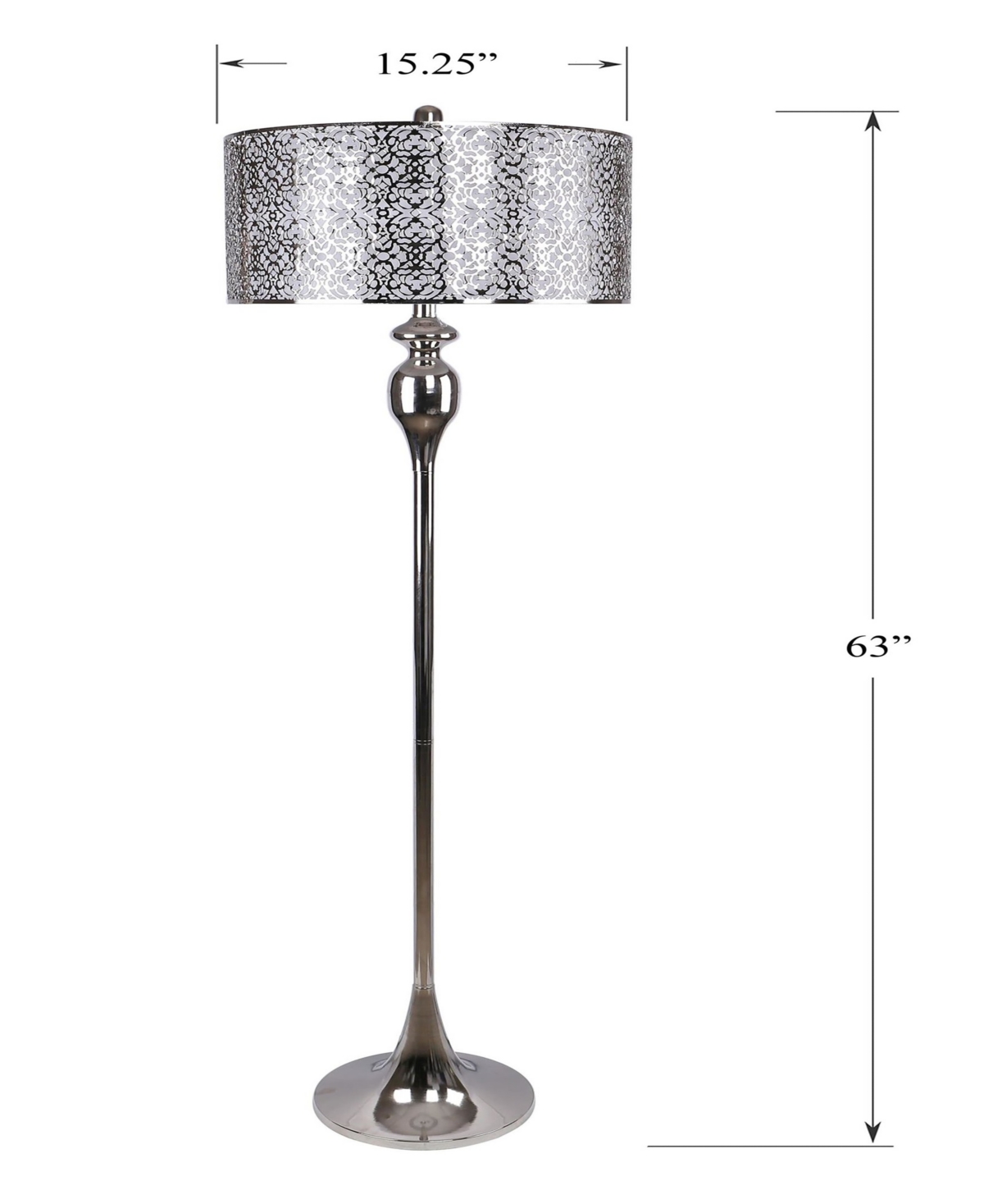 Lumisource Ashland 63" Metal Floor Lamp In Silver