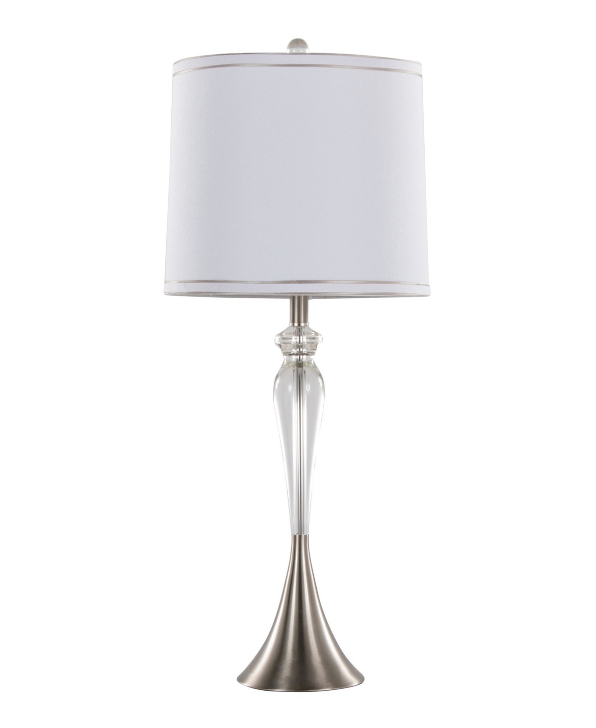 Lumisource Ashland 28" Crystal Table Lamp, Set Of 2 In Clear,silver