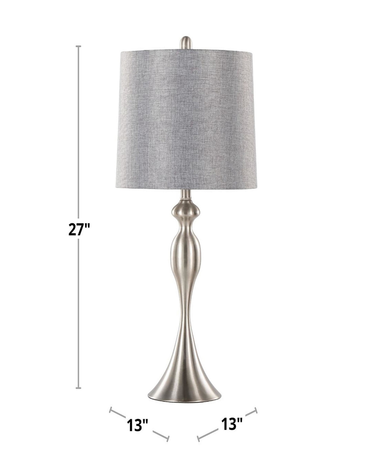 Lumisource Ashland 27" Metal Table Lamp, Set Of 2 In Silver