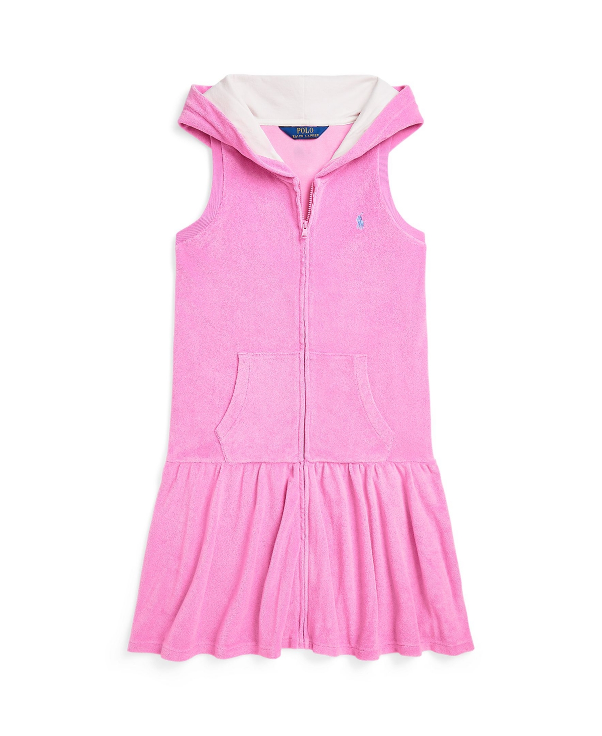 Polo Ralph Lauren Hooded Terry Cover-up In Laguna Pink,nevis
