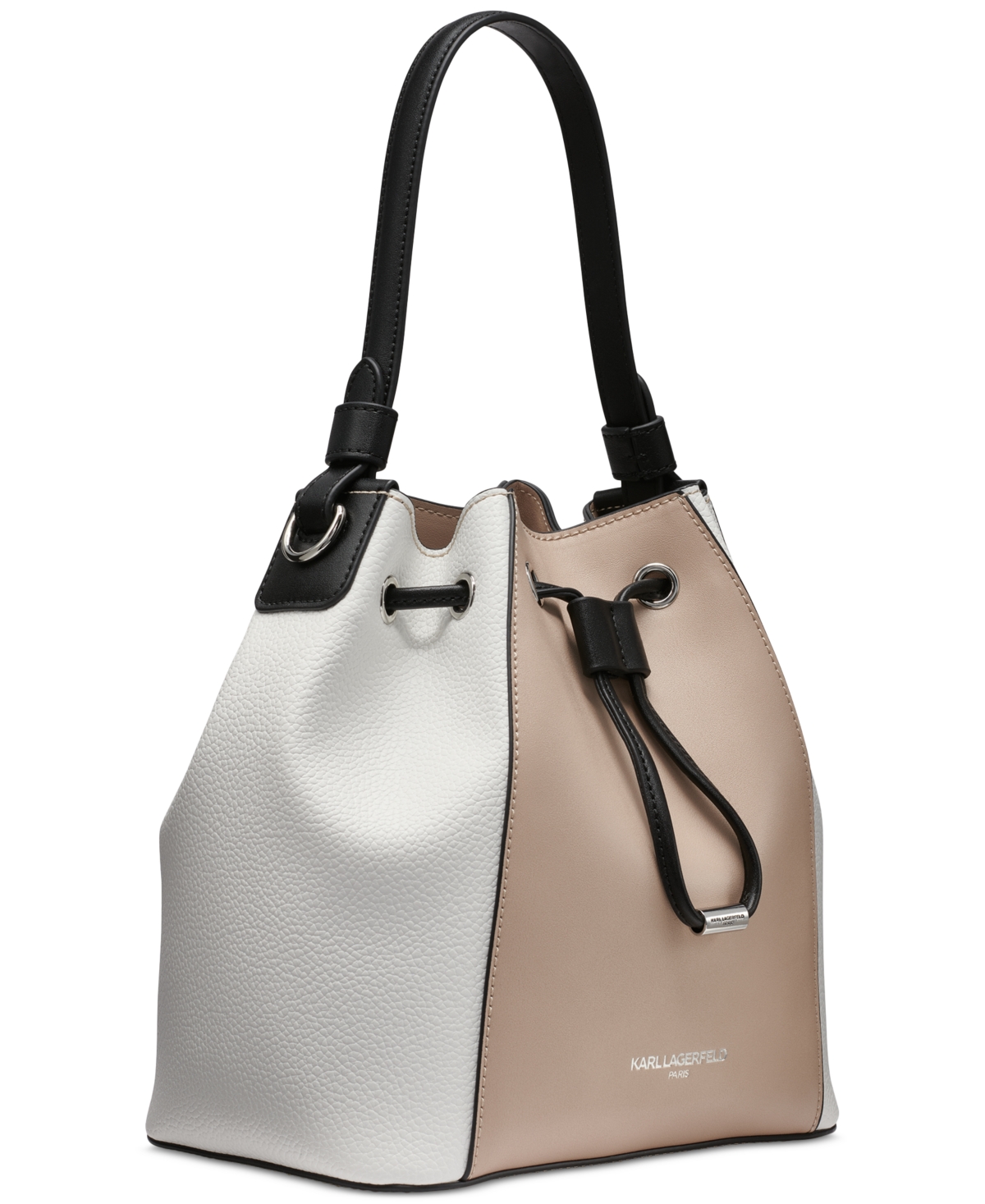 Karl Lagerfeld Adele Bucket Bag In White,shell