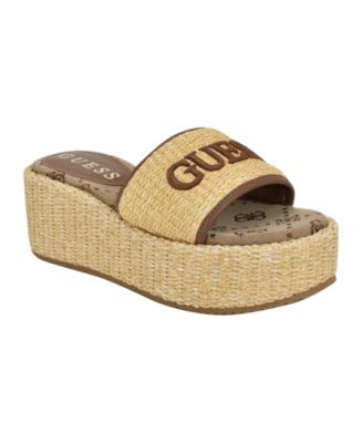 【国内発送】GUESS＊Bintai Platform Slide Wedge Sandals GUESS Bintai Platform Slide Casual Wedge Sandals - Macy's