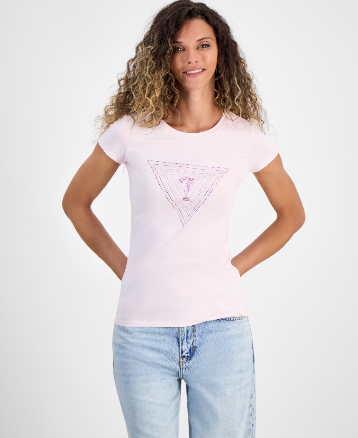 Women's Triangle Ombre R3 Logo T-Shirt - Low Key Pink