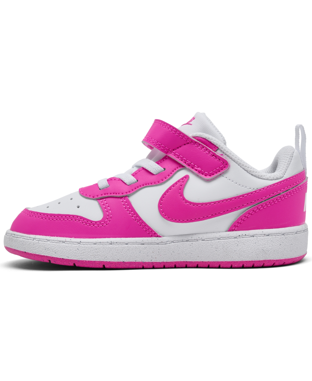 Nike Toddler Girls Court Borough Low Recraft Fastening Strap Casual Sneakers From Finish Line In White,pink