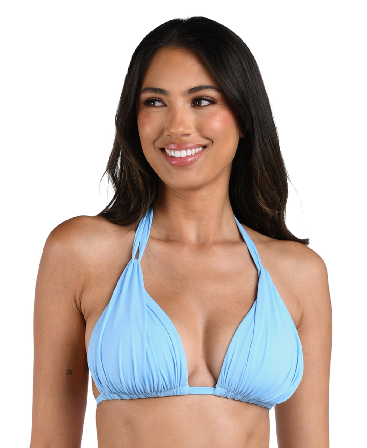La Blanca Island Goddess Halter Triangle Bikini Top In Crystal Blue