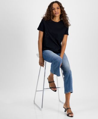 I.N.C. International Concepts - Petite Cotton Embellished Top