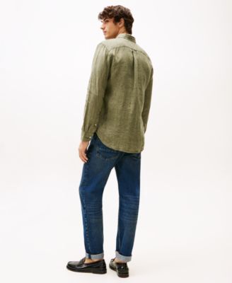 Men's Pigment-Dyed Button-Down Long Sleeve Shirt