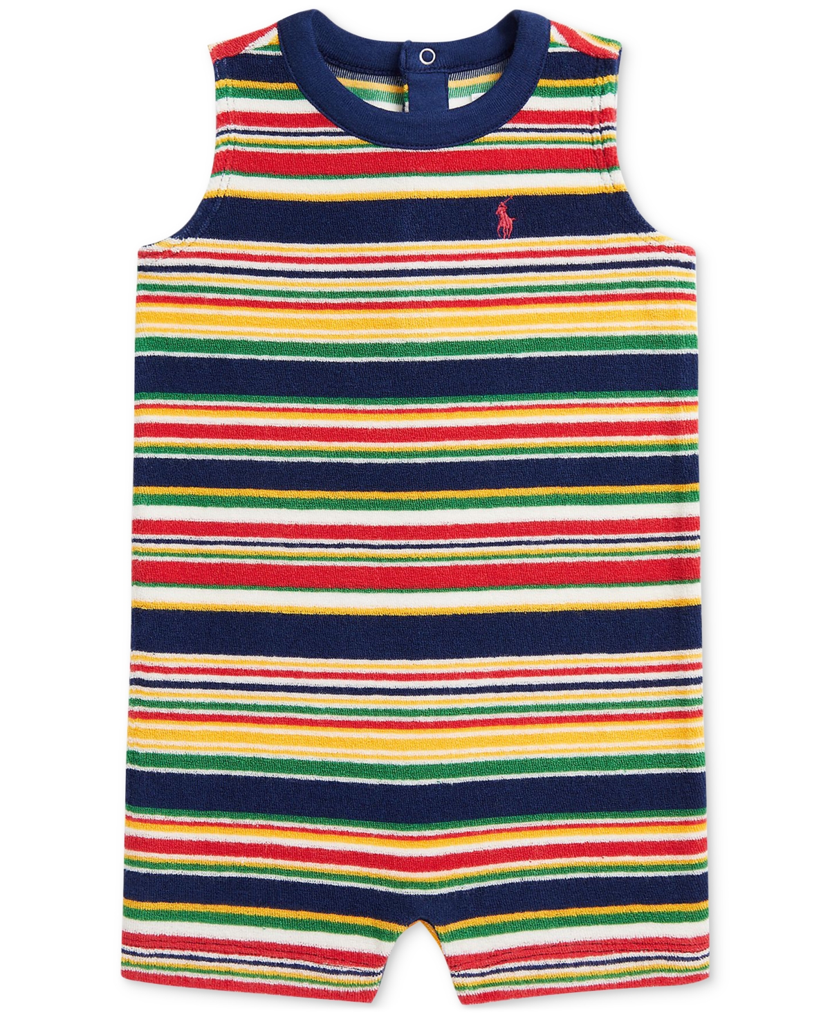 Polo Ralph Lauren Baby Boys Striped Terry Romper In Stripes