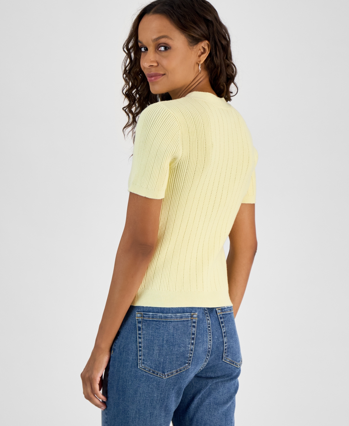 Inc International Concepts Petite Short-sleeve Knit Cardigan, Exclusively At Macy's