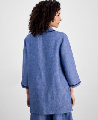 売れ筋商品|||チャータークラブ カットソー トップス レディース Petite Embroidered Linen Tunic, Exclusively at Macy's Blue Ocean Charter Club Petite Embroidered Linen Tunic, Exclusively at
