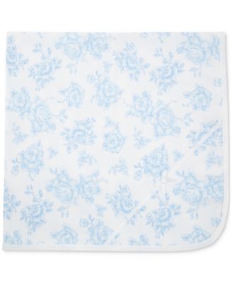 Baby Girls Cotton Blue Roses Blanket
