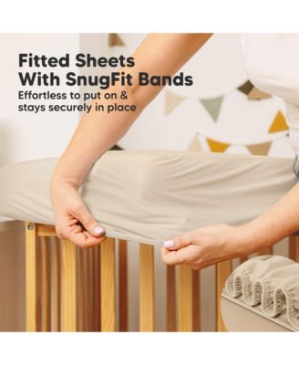 2-Pack Protect+ Waterproof Crib Mattress Protector Covers, Mavy Quilted Cotton Baby Mattress Topper, Toddler Crib Sheets