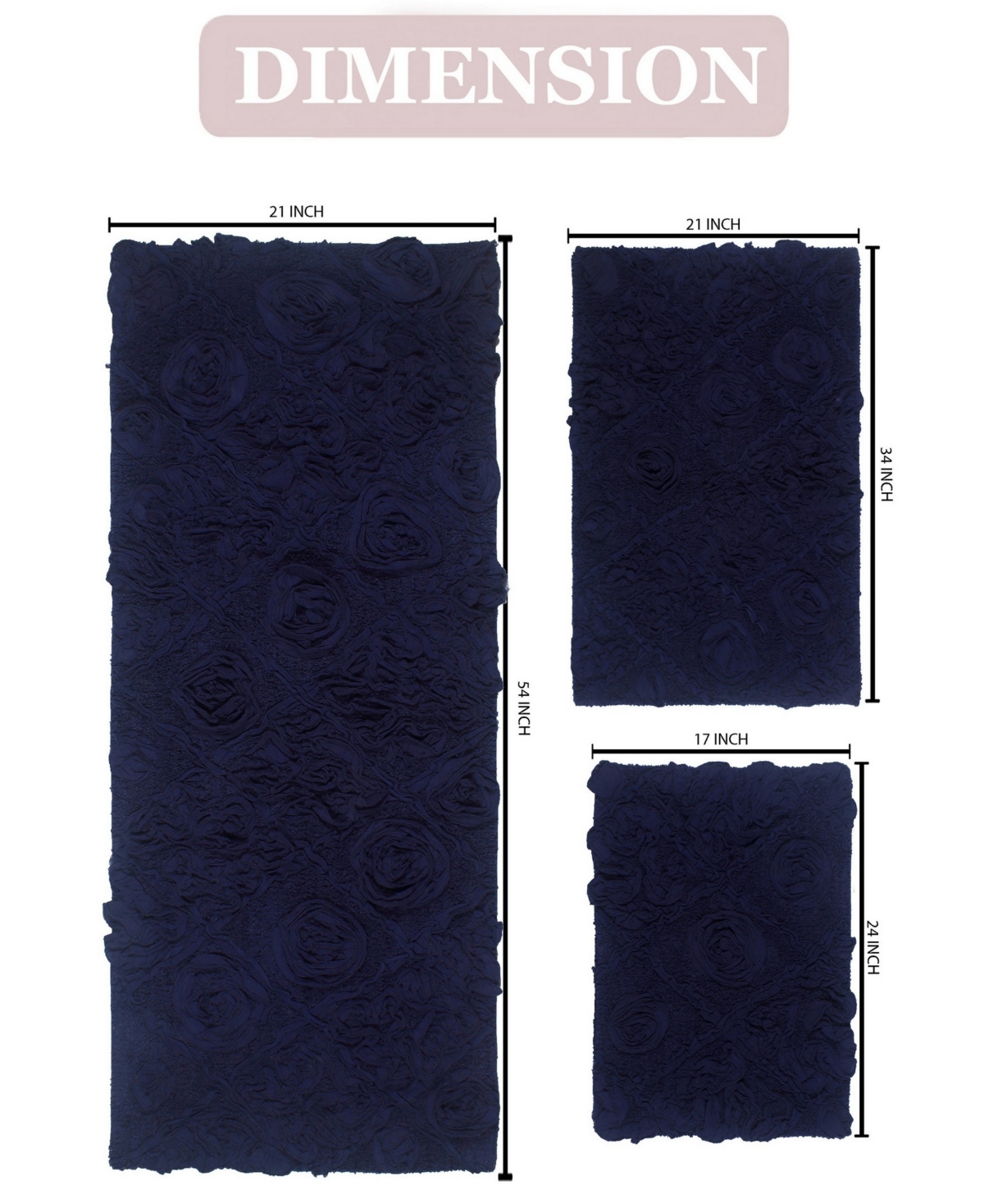 Home Weavers Modesto 3-Pc. Bath Rug Set