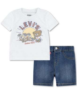 Levi's - Baby Graphic T-Shirt & Denim Shorts, 2 Piece Set