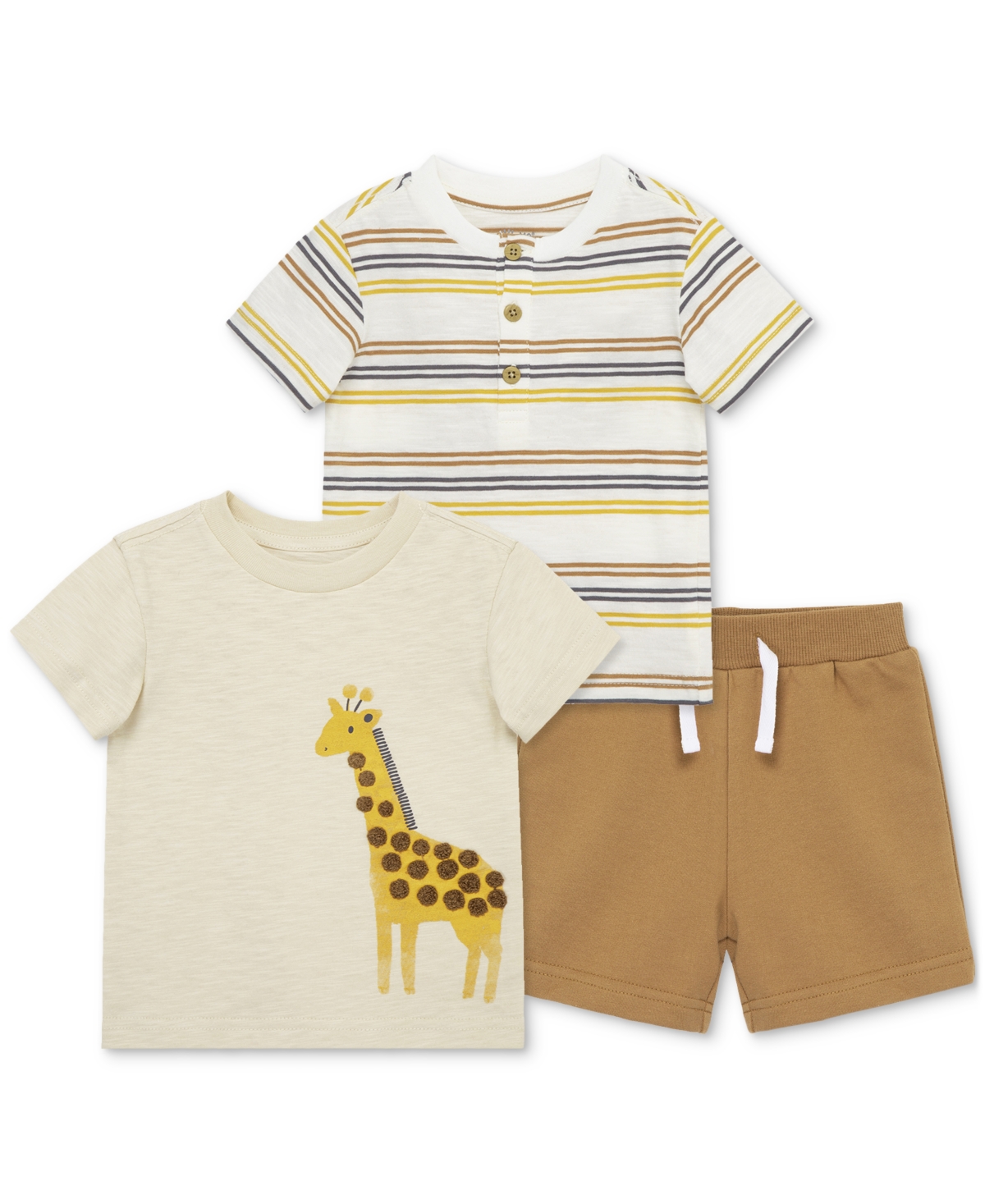 Shop Little Me Baby Boys 3-pc. Giraffe T-shirts & Shorts Play Set