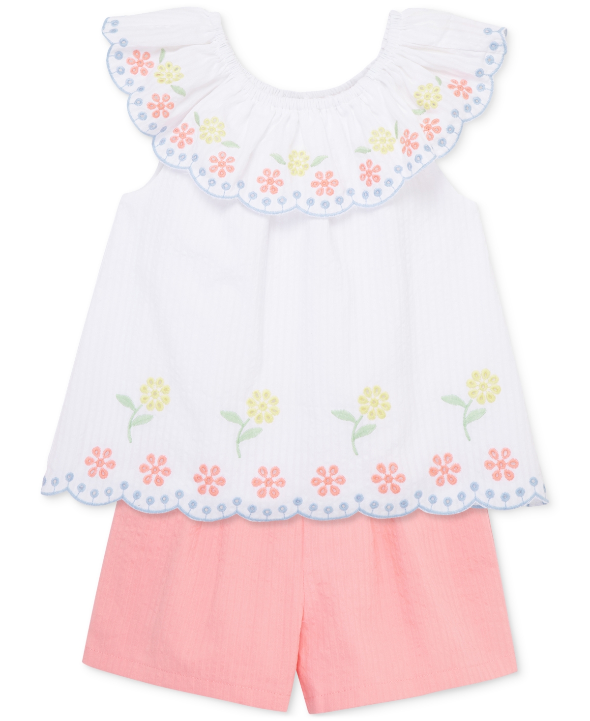 LITTLE ME BABY GIRLS 2-PC. EYELET TUNIC & SHORTS PLAY SET 
