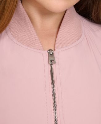 Trendy Plus Size Lightweight Zip-Front Bomber Jacket