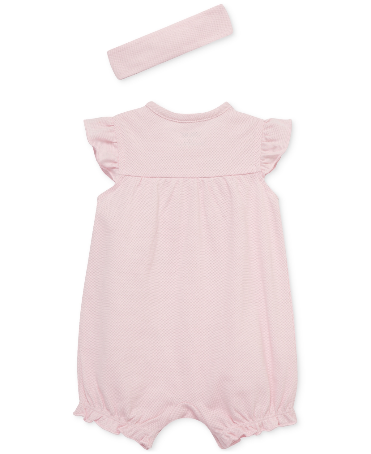 Shop Little Me Baby Girls 2-pc. Embroidered Cotton Romper & Headband Set