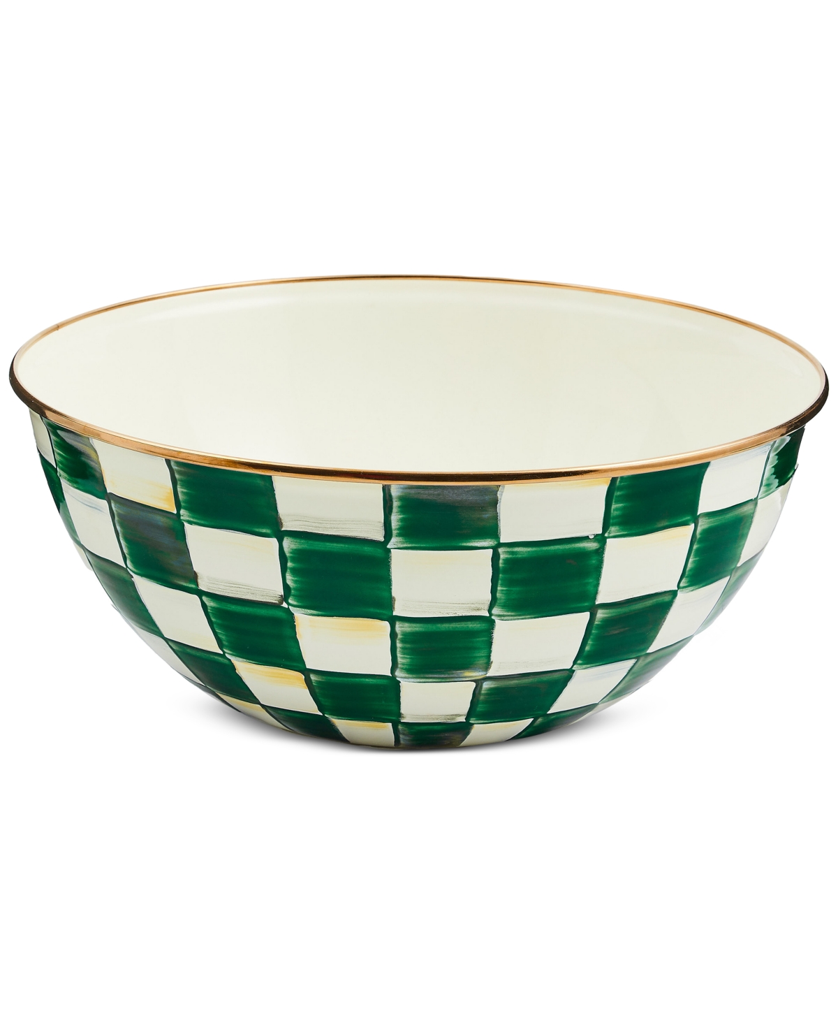 Mackenzie-childs Emerald Check Large Everyday Bowl, 128-oz.