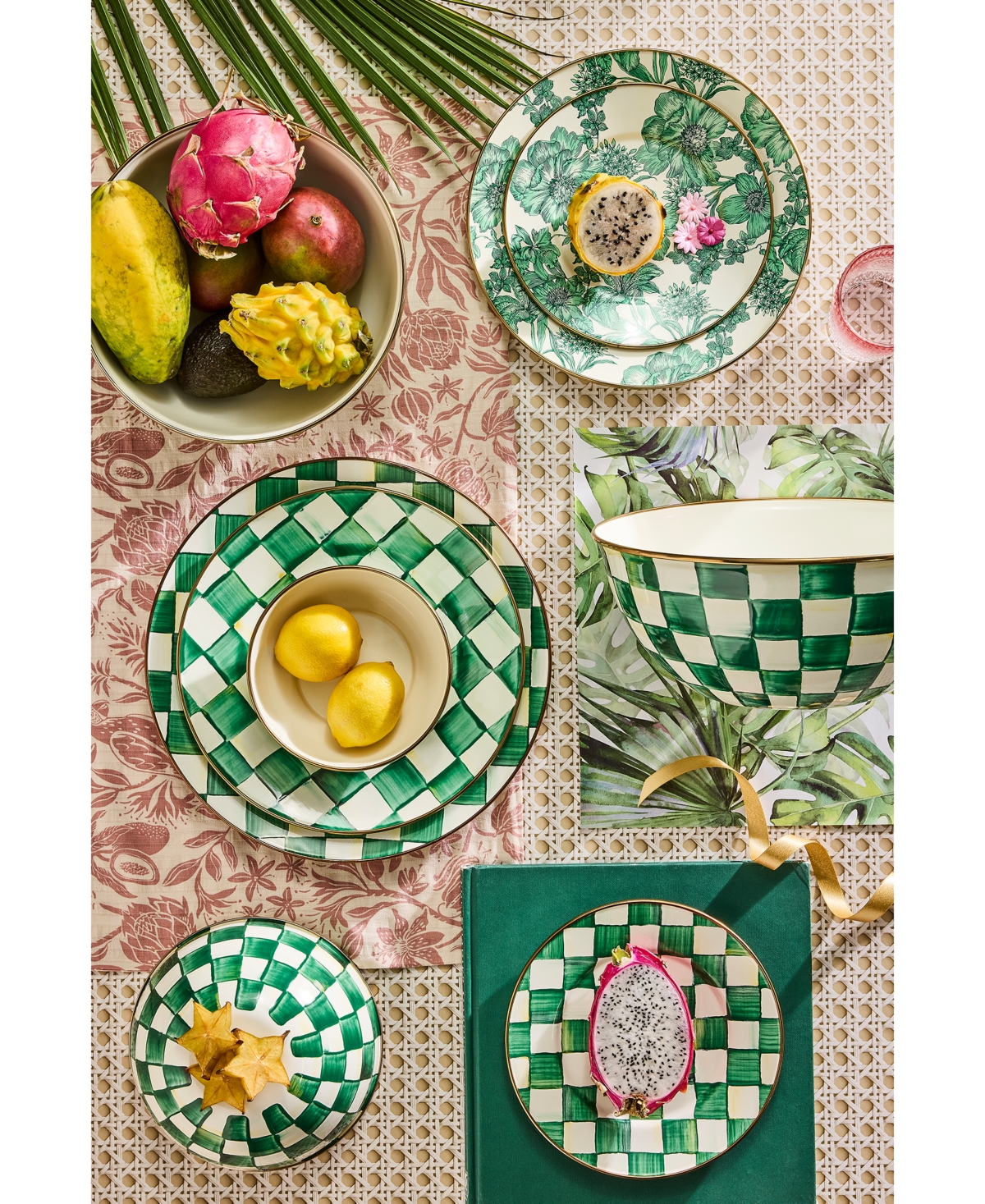 Shop Mackenzie-childs Emerald Check Small Everyday Bowl, 40-oz.