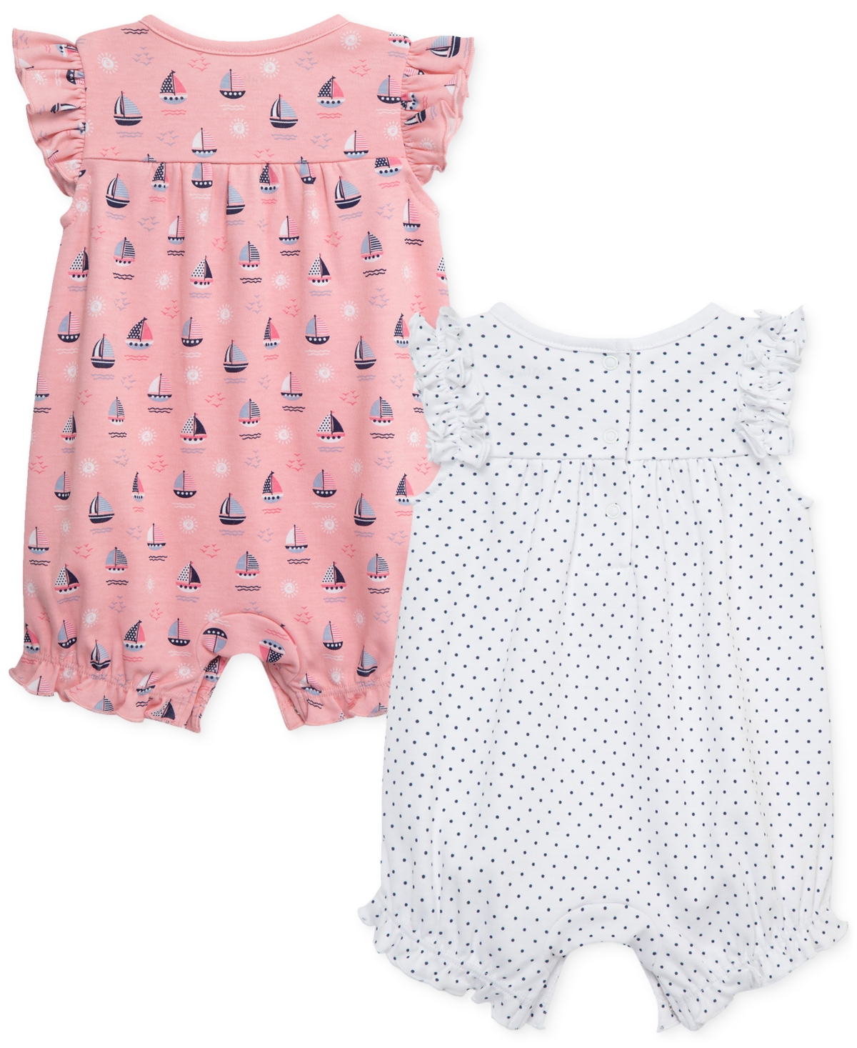 Shop Little Me Baby Girls Cotton Sailboats Rompers, 2 Pack