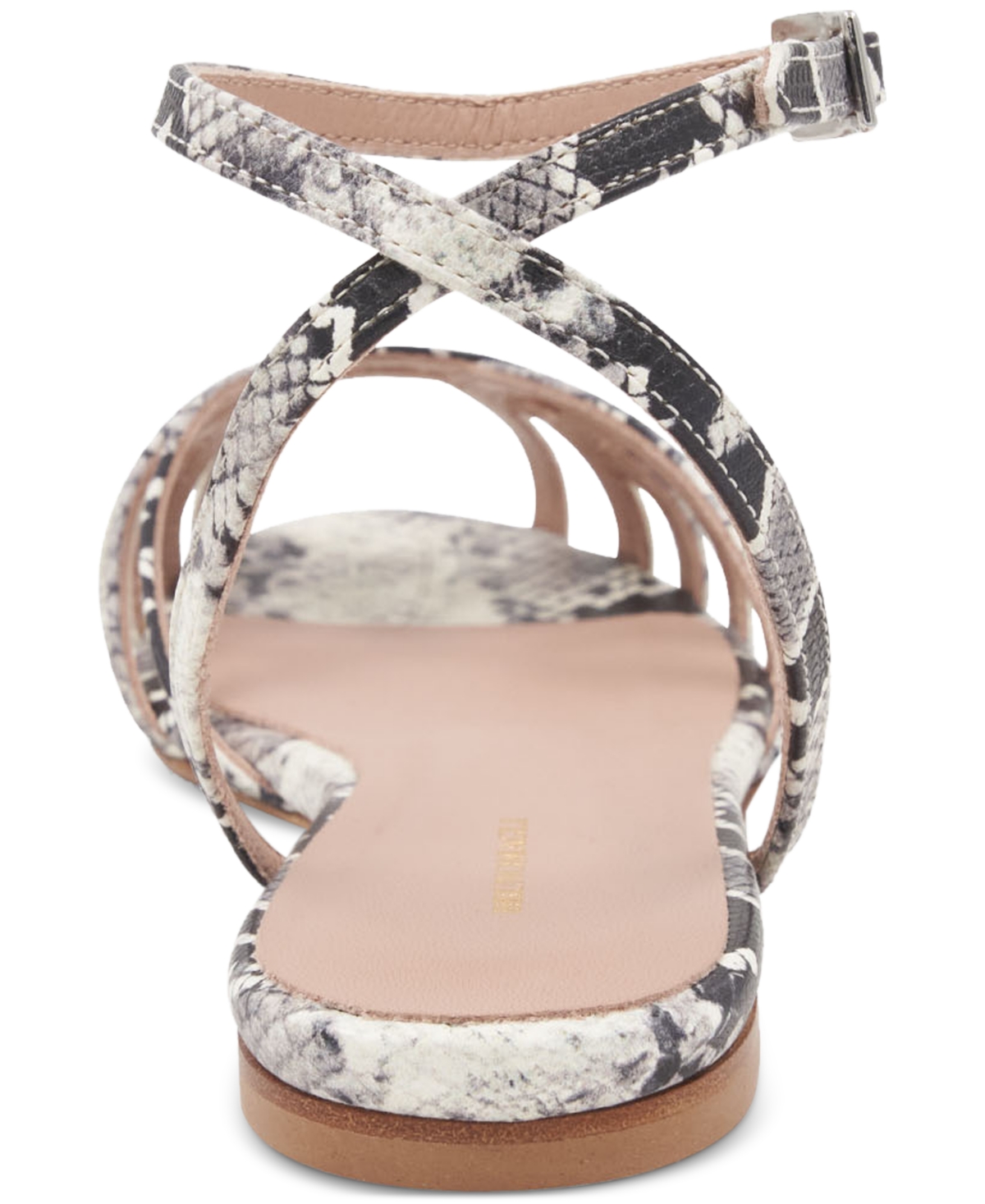 Bruno Magli Marta Ankle Strap Sandal In Black,white Snake