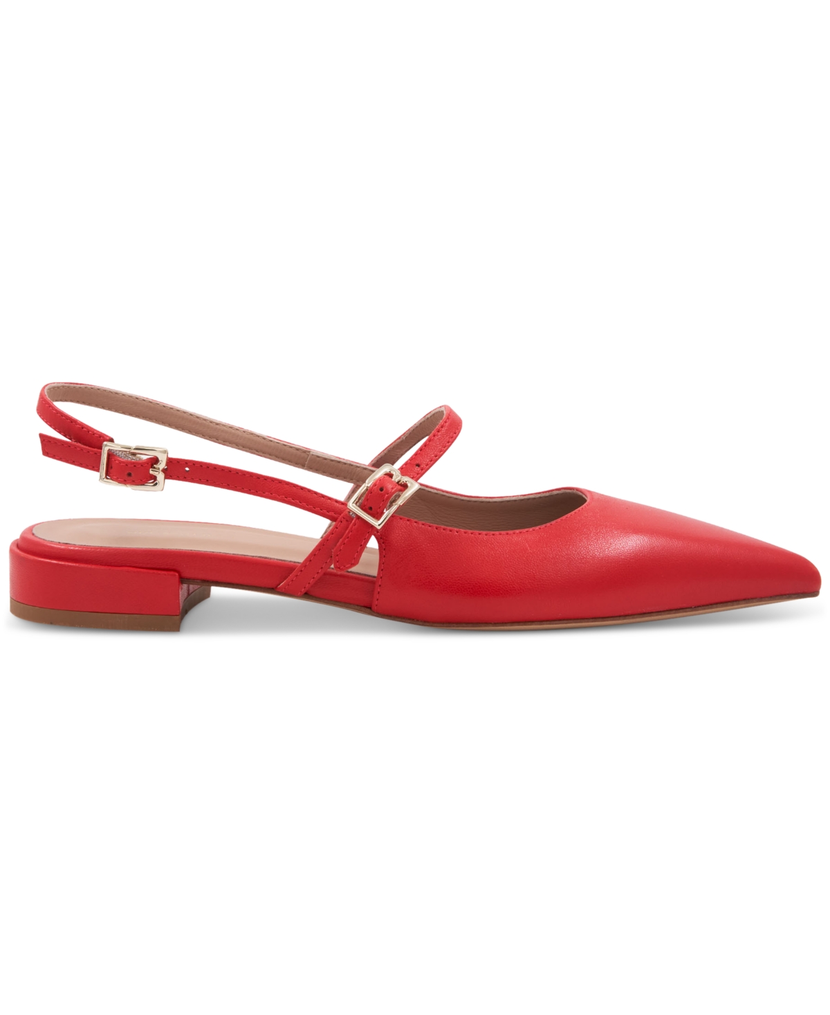 Bruno Magli Martina Slingback Mary Jane Pointed Toe Flat In Red