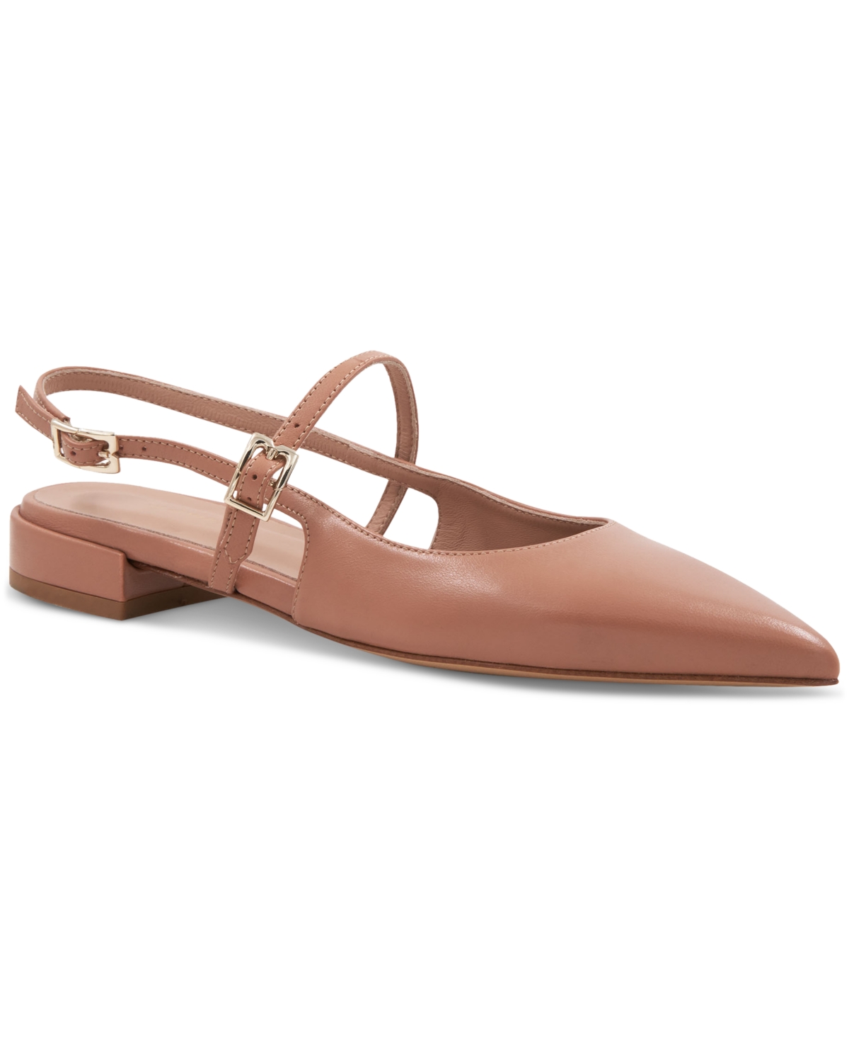 Bruno Magli Martina Slingback Mary Jane Pointed Toe Flat In Tan