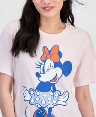 Juniors' Minnie Mouse Graphic-Print Crewneck Tee