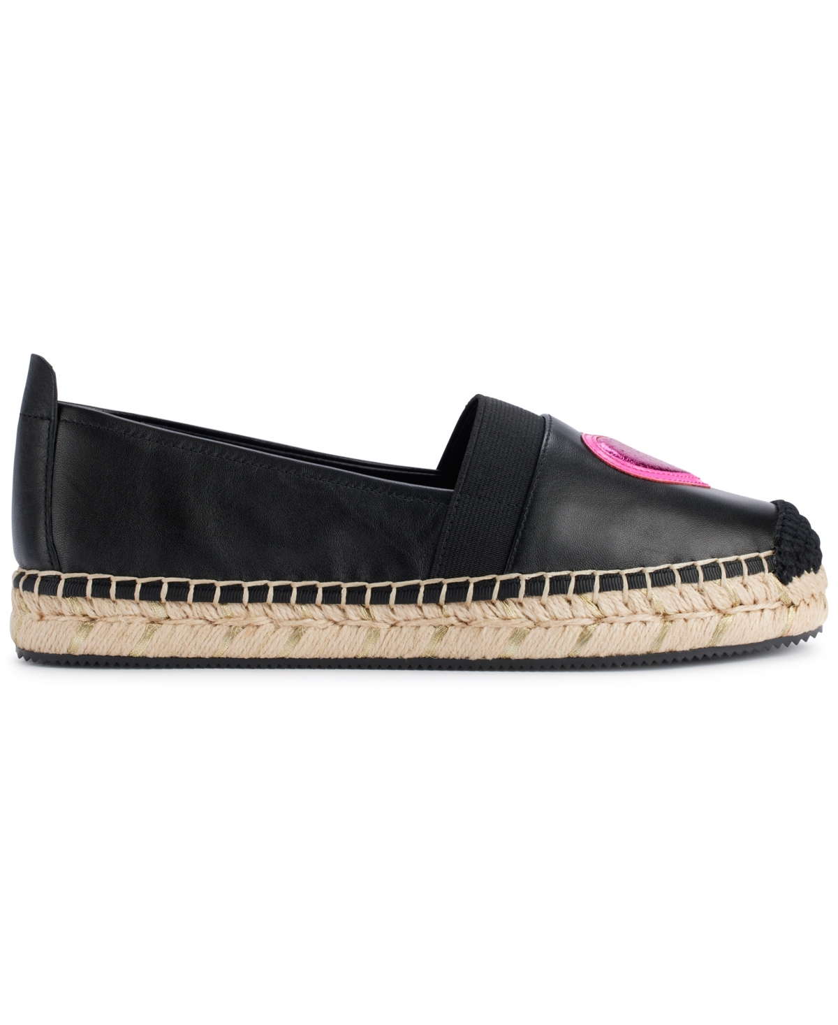 Karl Lagerfeld Women's Manika Heart Patch Espadrille Flats In Black