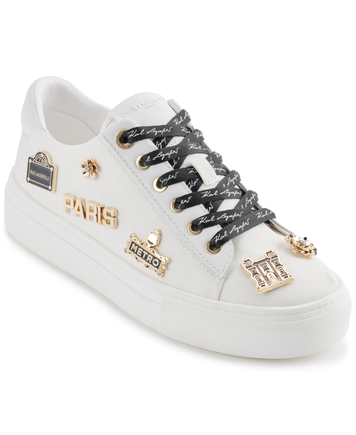 KARL LAGERFELD WOMEN'S CATE RUE PINS LACE-UP SNEAKERS 