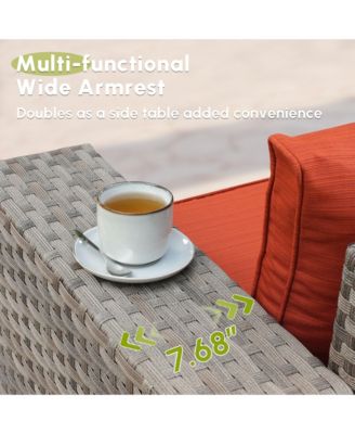 Patio Furniture Set,12 Pieces Outdoor Sectional Sofa Couch Set,Patio Conversation Set with Modular Wicker Deep Seat Chairs,Comfy Cushions,Side