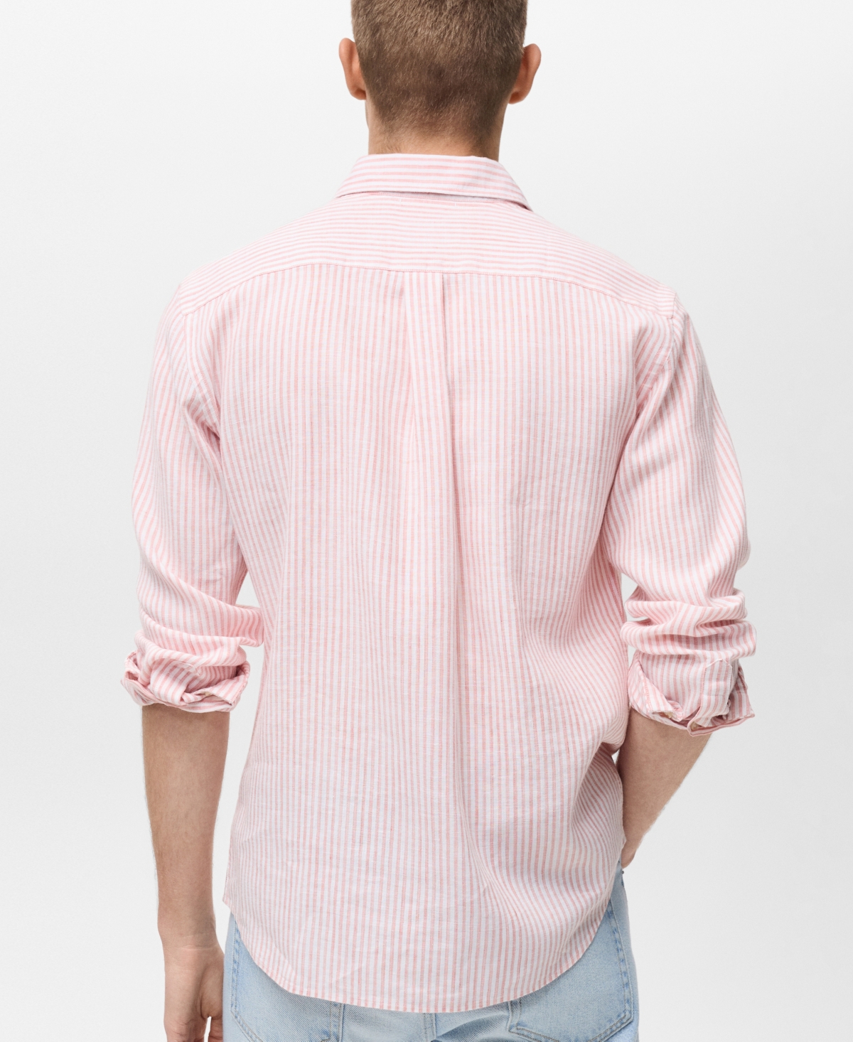 Mango Stripe Regular Fit Button-up Shirt In Light Pink