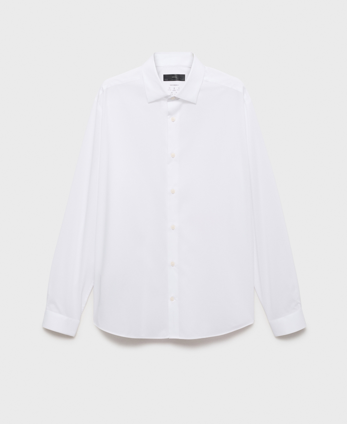 Mango Comfort Stretch Easy Iron Cotton Blend Button-up Shirt In White