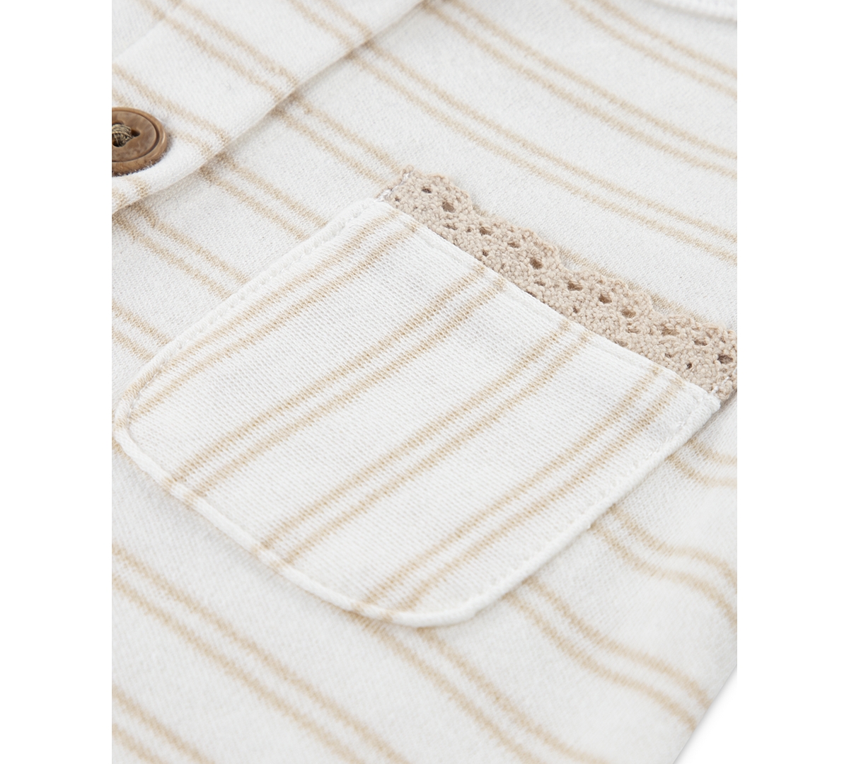 Huggies Baby Girls Cotton Striped Ruffled-Sleeve Romper