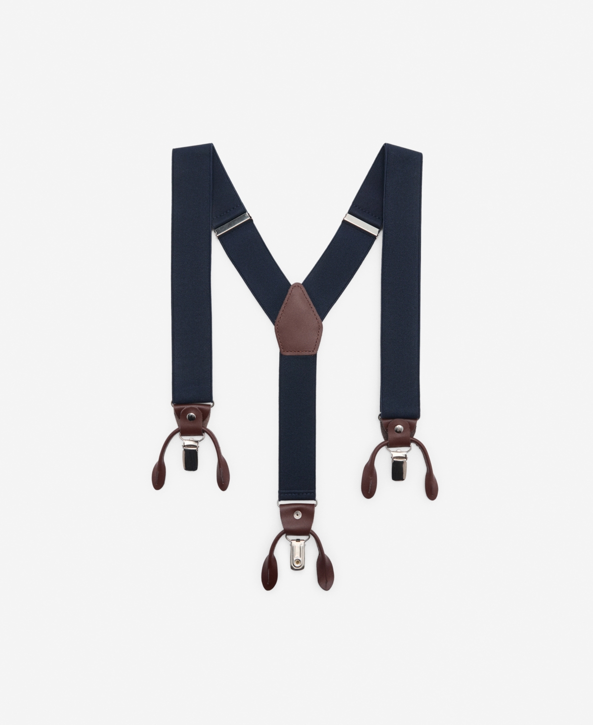 Men's Leather Details Adjustable Elastic Straps - Dark Navy