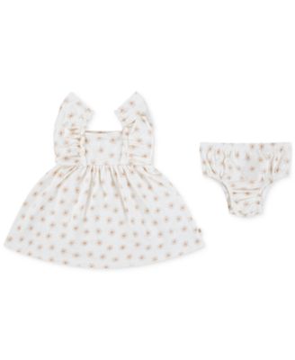 Huggies - Baby Girls Ruffled-Sleeve Jersey Dress & Bloomer Set