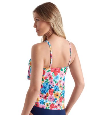 Women's Serengeti V-Neck Double Tiered Tankini Swimsuit Top